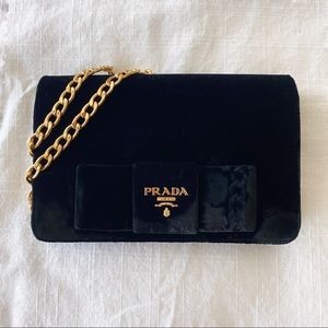 Prada Wallet on Chain Crossbody Velvet Bow Bag